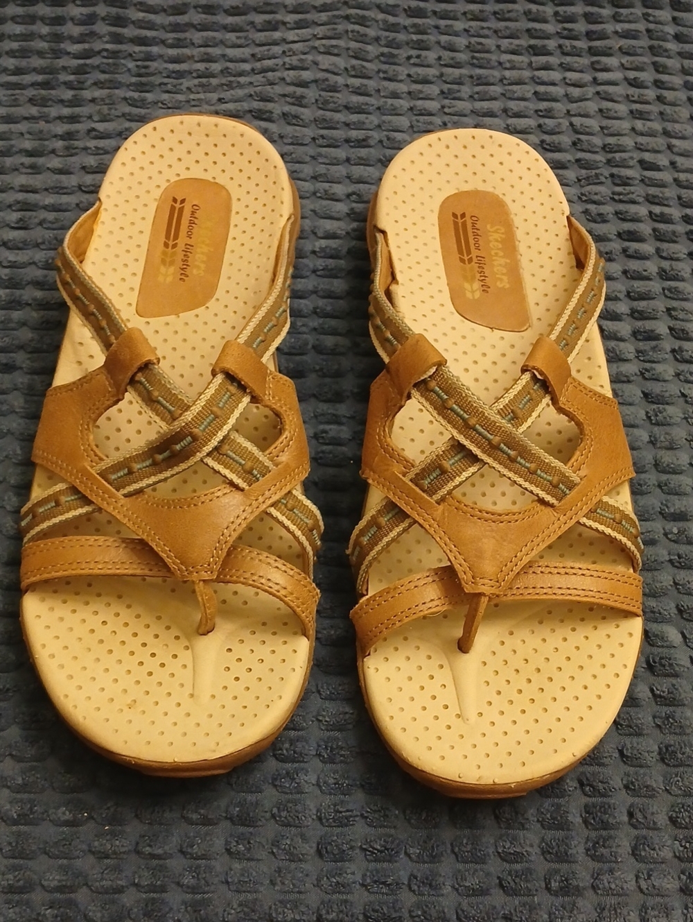 Skechers Outdoor Lifestyle Strappy Slide Tan Toe Sandals Size 9 Women